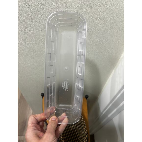 Longaberger Cracker basket Khaki check liner & hard protector Deep Brown - Picture 4 of 5